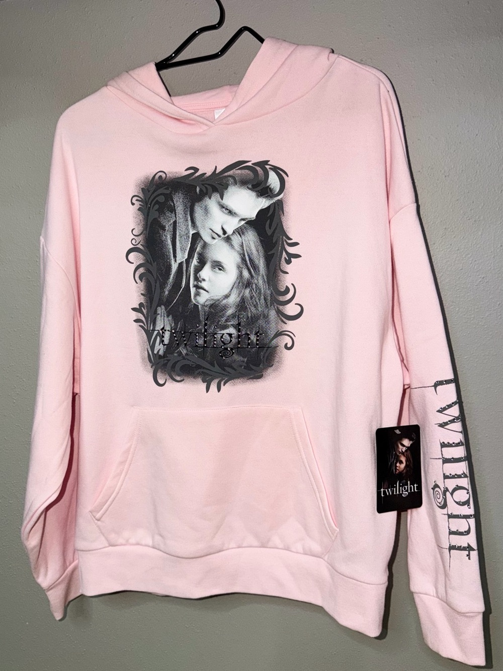 Women's Pink Twilight Graphic Hoodie - Pullover Sweatshirt